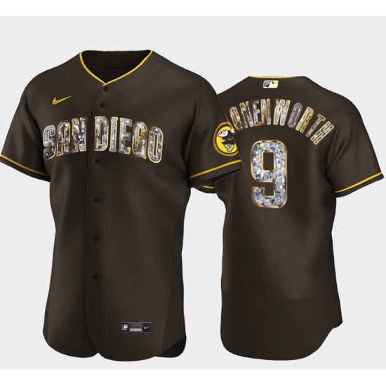 Men's San Diego Padres #9 Jake Cronenworth Diamond Edition Brown Jersey Men's San Diego Padres #9 Jake Cronenworth Diamond Edition Brown Jersey