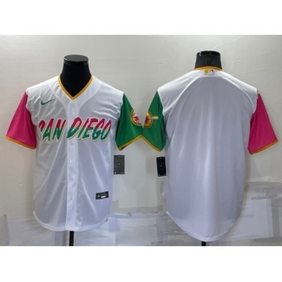 Men's San Diego Padres Blank White 2022 City Connect Cool Base Stitched Jersey Men's San Diego Padres Blank White 2022 City Connect Cool Base Stitched Jersey