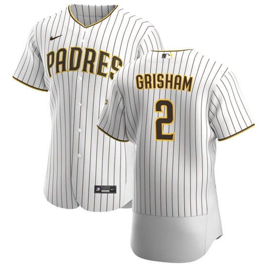 San Diego Padres 2 Trent Grisham Men Nike White Brown Home 2020 Authentic Player Jersey San Diego Padres 2 Trent Grisham Men Nike White Brown Home 2020 Authentic Player Jersey