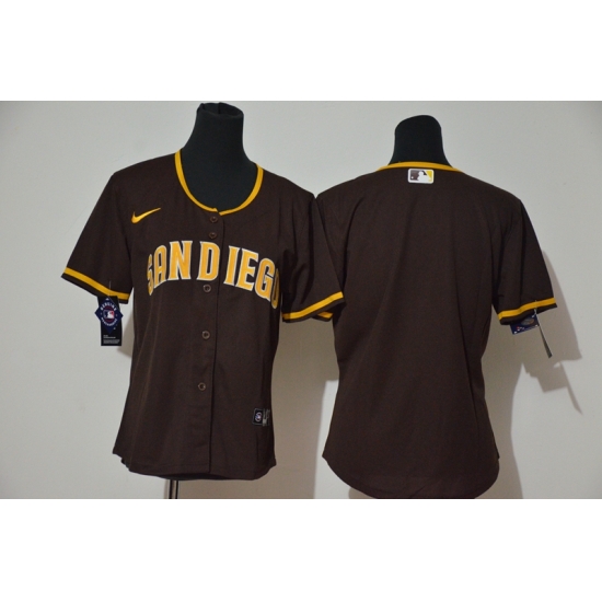 Women Padres Blank White Brown Cool Base Jerseys Women Padres Blank White Brown Cool Base Jerseys