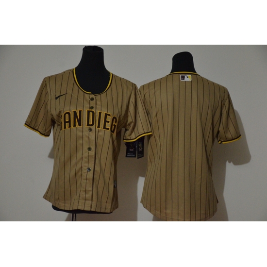 Women Padres Blank White Brown Cool Base Women Jersey Women Padres Blank White Brown Cool Base Women Jersey