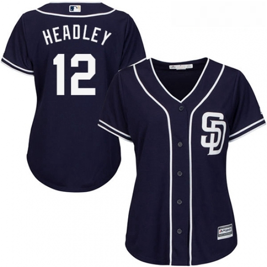 Womens Majestic San Diego Padres 12 Chase Headley Authentic Navy Blue Alternate 1 Cool Base MLB Jersey Womens Majestic San Diego Padres 12 Chase Headley Authentic Navy Blue Alternate 1 Cool Base MLB Jersey