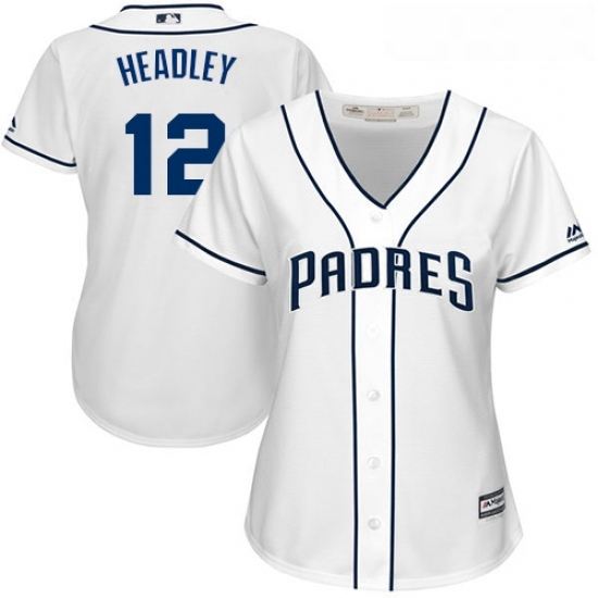 Womens Majestic San Diego Padres 12 Chase Headley Replica White Home Cool Base MLB Jersey Womens Majestic San Diego Padres 12 Chase Headley Replica White Home Cool Base MLB Jersey