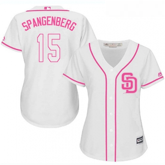 Womens Majestic San Diego Padres 15 Cory Spangenberg Authentic White Fashion Cool Base MLB Jersey Womens Majestic San Diego Padres 15 Cory Spangenberg Authentic White Fashion Cool Base MLB Jersey