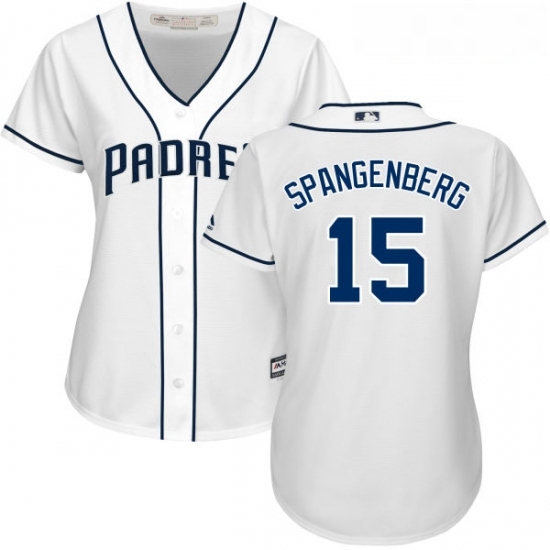 Womens Majestic San Diego Padres 15 Cory Spangenberg Authentic White Home Cool Base MLB Jersey Womens Majestic San Diego Padres 15 Cory Spangenberg Authentic White Home Cool Base MLB Jersey