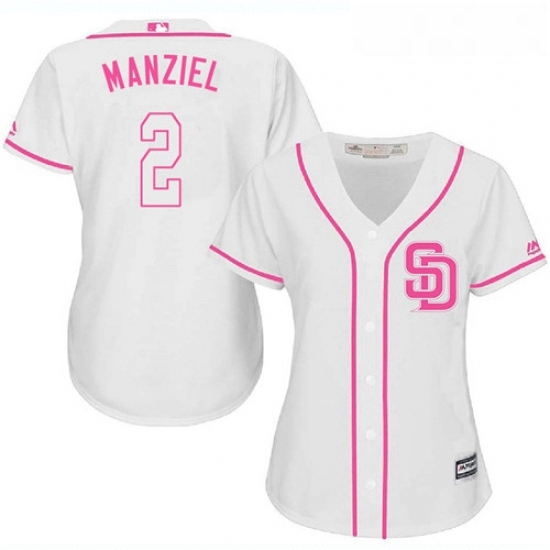 Womens Majestic San Diego Padres 2 Johnny Manziel Authentic White Fashion Cool Base MLB Jersey Womens Majestic San Diego Padres 2 Johnny Manziel Authentic White Fashion Cool Base MLB Jersey