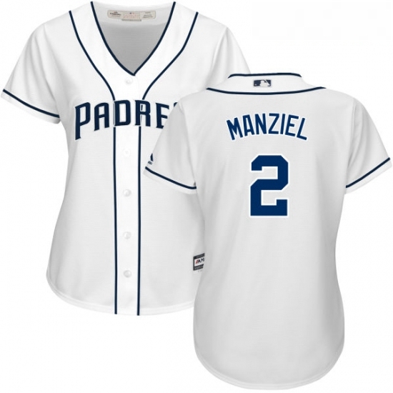 Womens Majestic San Diego Padres 2 Johnny Manziel Authentic White Home Cool Base MLB Jersey Womens Majestic San Diego Padres 2 Johnny Manziel Authentic White Home Cool Base MLB Jersey