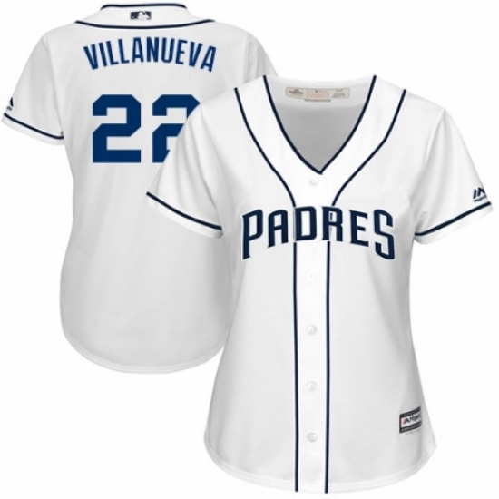 Womens Majestic San Diego Padres 22 Christian Villanueva Replica White Home Cool Base MLB Jersey Womens Majestic San Diego Padres 22 Christian Villanueva Replica White Home Cool Base MLB Jersey