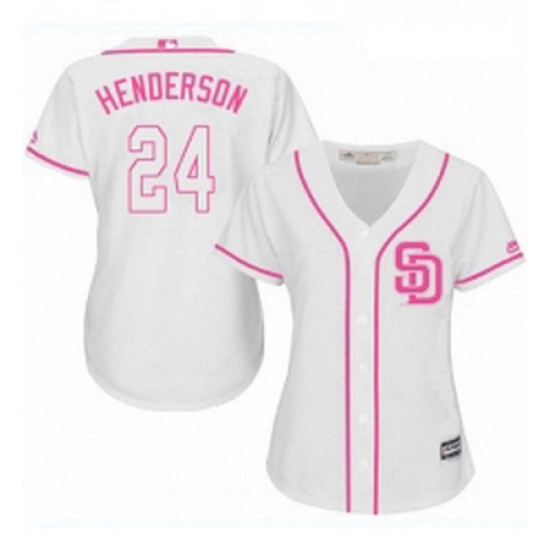 Womens Majestic San Diego Padres 24 Rickey Henderson Authentic White Fashion Cool Base MLB Jersey Womens Majestic San Diego Padres 24 Rickey Henderson Authentic White Fashion Cool Base MLB Jersey