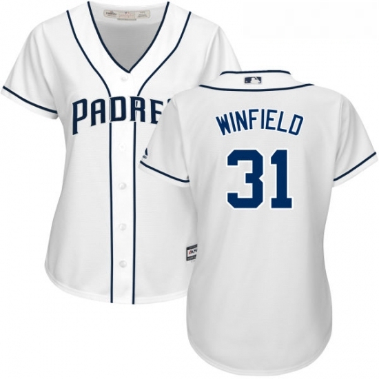 Womens Majestic San Diego Padres 31 Dave Winfield Authentic White Home Cool Base MLB Jersey Womens Majestic San Diego Padres 31 Dave Winfield Authentic White Home Cool Base MLB Jersey