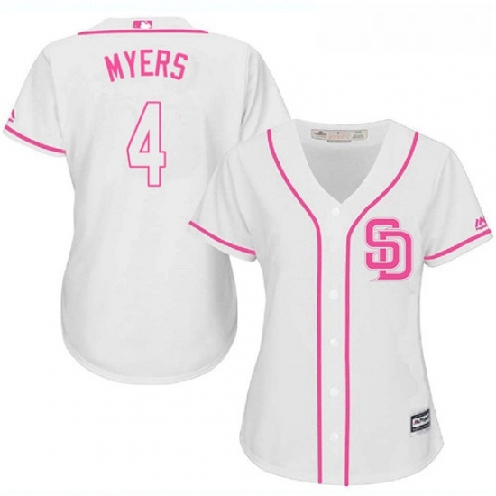 Womens Majestic San Diego Padres 4 Wil Myers Replica White Fashion Cool Base MLB Jersey Womens Majestic San Diego Padres 4 Wil Myers Replica White Fashion Cool Base MLB Jersey