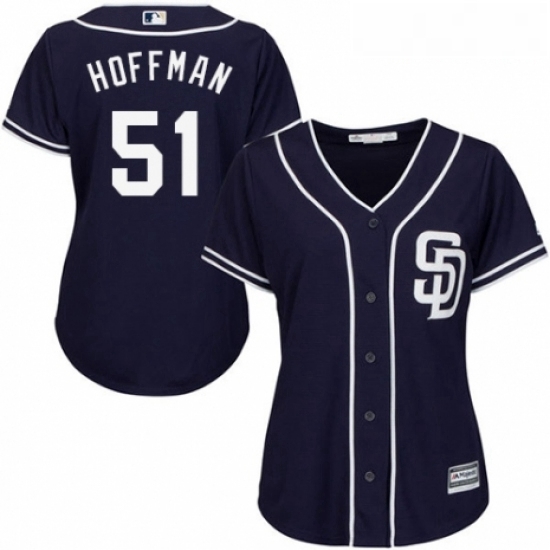 Womens Majestic San Diego Padres 51 Trevor Hoffman Replica Navy Blue Alternate 1 Cool Base MLB Jersey Womens Majestic San Diego Padres 51 Trevor Hoffman Replica Navy Blue Alternate 1 Cool Base MLB Jersey