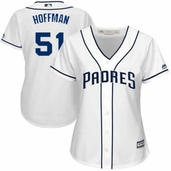 Womens Majestic San Diego Padres 51 Trevor Hoffman Replica White Home Cool Base MLB Jersey Womens Majestic San Diego Padres 51 Trevor Hoffman Replica White Home Cool Base MLB Jersey