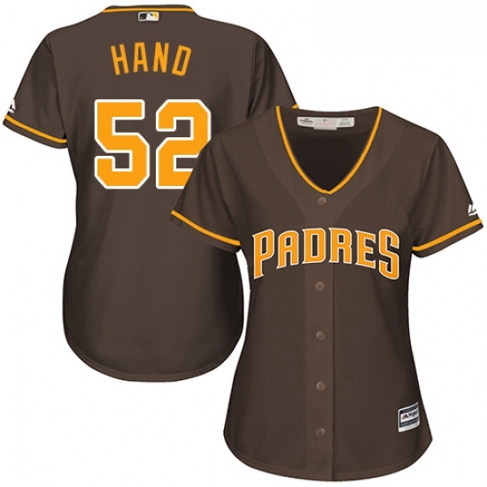 Womens Majestic San Diego Padres 52 Brad Hand Replica Brown Alternate Cool Base MLB Jersey Womens Majestic San Diego Padres 52 Brad Hand Replica Brown Alternate Cool Base MLB Jersey