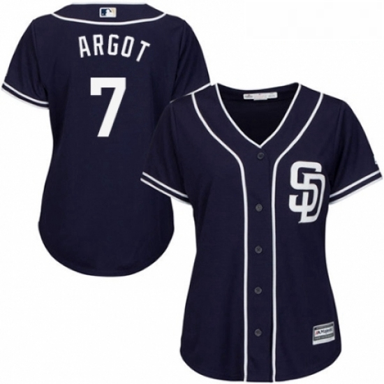 Womens Majestic San Diego Padres 7 Manuel Margot Authentic Navy Blue Alternate 1 Cool Base MLB Jersey Womens Majestic San Diego Padres 7 Manuel Margot Authentic Navy Blue Alternate 1 Cool Base MLB Jersey