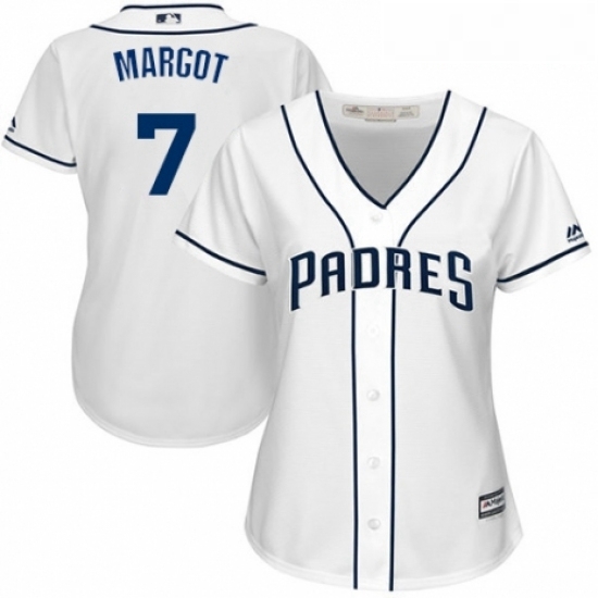 Womens Majestic San Diego Padres 7 Manuel Margot Replica White Home Cool Base MLB Jersey Womens Majestic San Diego Padres 7 Manuel Margot Replica White Home Cool Base MLB Jersey