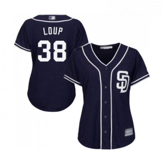 Womens San Diego Padres 38 Aaron Loup Replica Navy Blue Alternate 1 Cool Base Baseball Jersey Womens San Diego Padres 38 Aaron Loup Replica Navy Blue Alternate 1 Cool Base Baseball Jersey