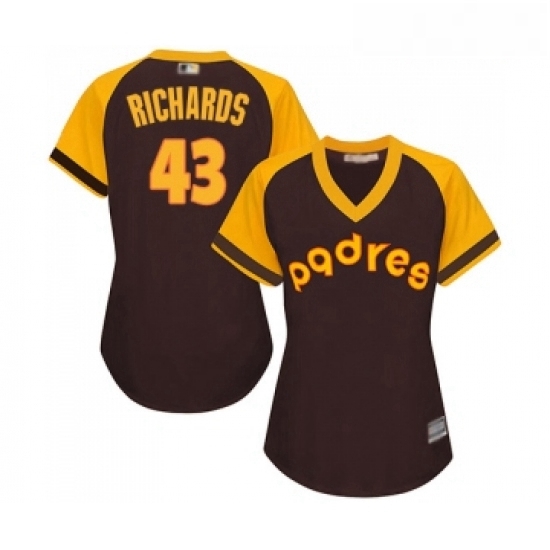 Womens San Diego Padres 43 Garrett Richards Replica Brown Alternate Cooperstown Cool Base Baseball Jersey Womens San Diego Padres 43 Garrett Richards Replica Brown Alternate Cooperstown Cool Base Baseball Jersey