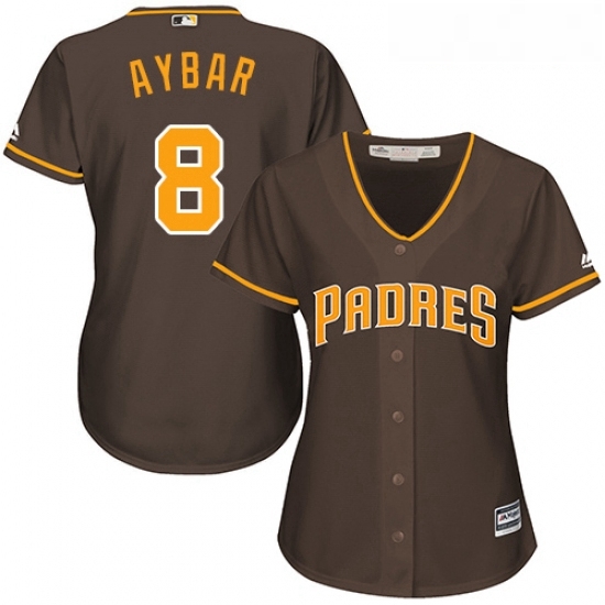 Womens San Diego Padres 8 Erick Aybar Brown Alternate Stitched MLB Jersey Womens San Diego Padres 8 Erick Aybar Brown Alternate Stitched MLB Jersey