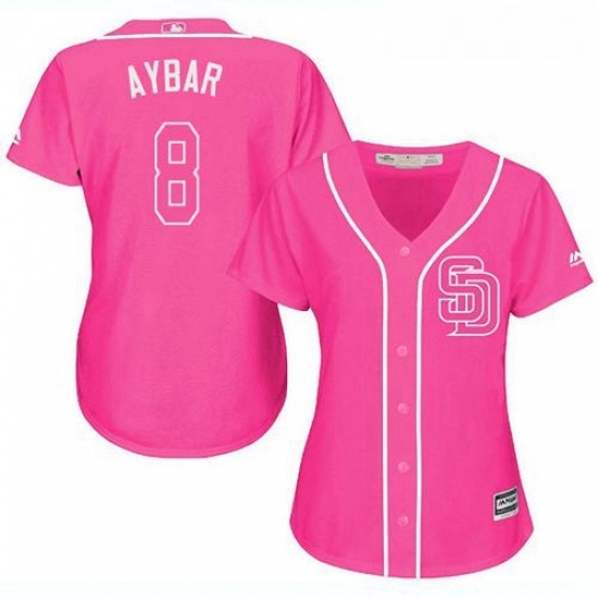 Womens San Diego Padres 8 Erick Aybar Pink Fashion Stitched MLB Jersey Womens San Diego Padres 8 Erick Aybar Pink Fashion Stitched MLB Jersey