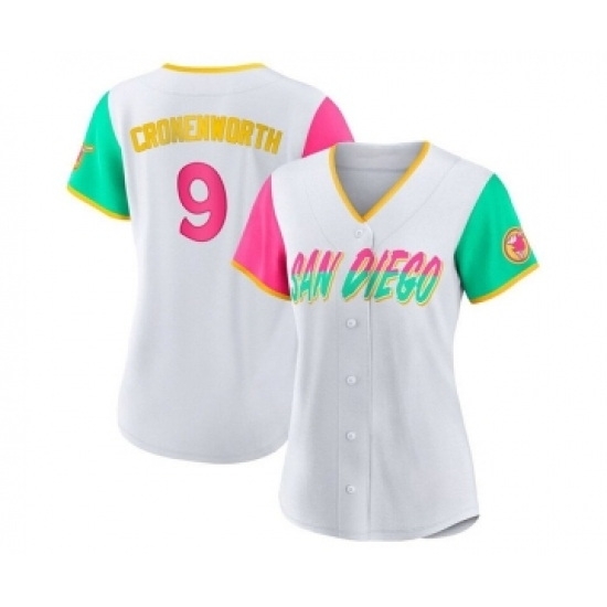 Women's San Diego Padres #9 Jake Cronenworth White 2022 City Connect Cool Base Stitched Baseball Jersey Women's San Diego Padres #9 Jake Cronenworth White 2022 City Connect Cool Base Stitched Baseball Jersey