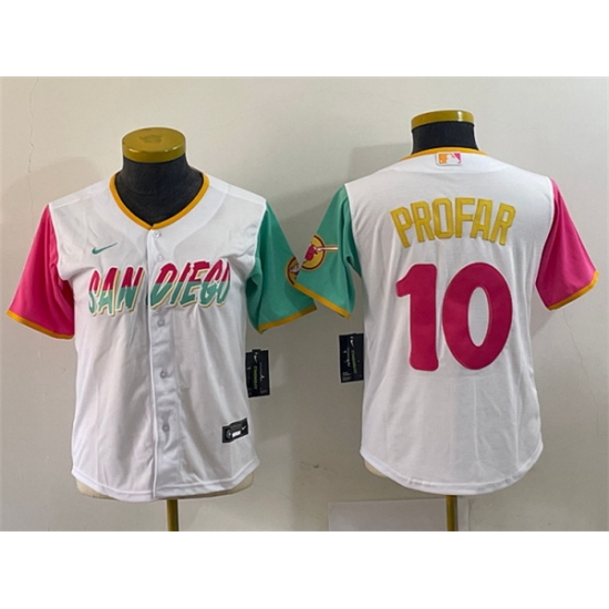 Youth San Diego Padres 10 Jurickson Profar White City Connect Stitched Baseball Jersey Youth San Diego Padres 10 Jurickson Profar White City Connect Stitched Baseball Jersey