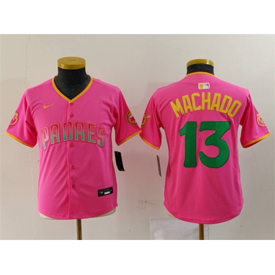 Youth San Diego Padres 13 Manny Machado Pink Stitched Baseball Jersey Youth San Diego Padres 13 Manny Machado Pink Stitched Baseball Jersey