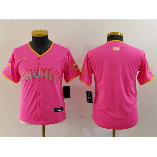 Youth San Diego Padres Blank Pink Stitched Baseball Jersey Youth San Diego Padres Blank Pink Stitched Baseball Jersey