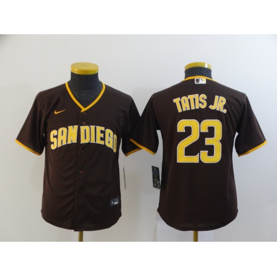 Youth San Diego Padres Fernando Tatis Jr 23 Brown Nike Cool Base Jersey Youth San Diego Padres Fernando Tatis Jr 23 Brown Nike Cool Base Jersey