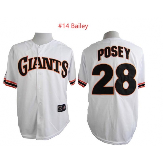 Men Mitchell and Ness San Francisco Giants Bailey #14 White Throwback MLB Jersey Men Mitchell and Ness San Francisco Giants Bailey #14 White Throwback MLB Jersey