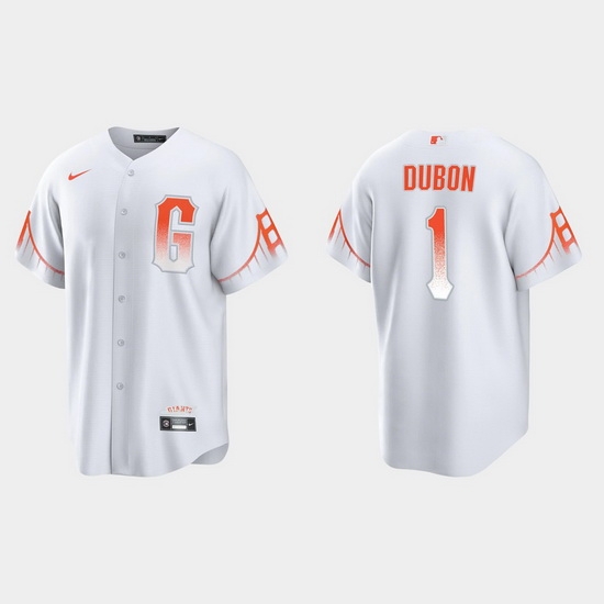 Men San Francisco Giants 1 Mauricio Dubon Men 2021 City Connect White Fan Version Jersey Men San Francisco Giants 1 Mauricio Dubon Men 2021 City Connect White Fan Version Jersey