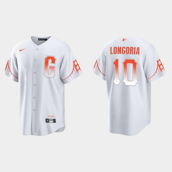 Men San Francisco Giants 10 Evan Longoria Men 2021 City Connect White Fan Version Jersey Men San Francisco Giants 10 Evan Longoria Men 2021 City Connect White Fan Version Jersey