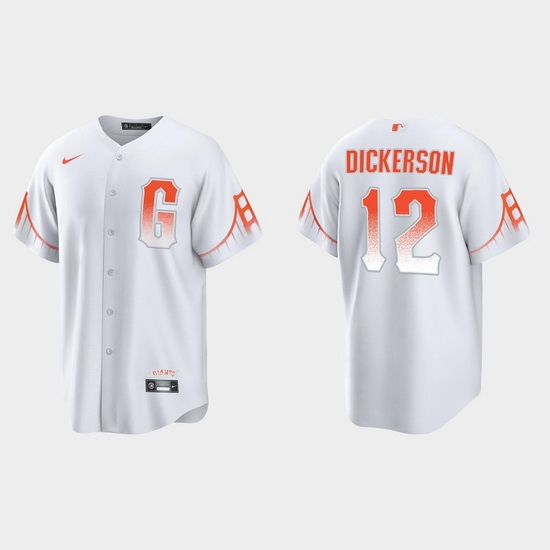 Men San Francisco Giants 12 Alex Dickerson Men 2021 City Connect White Fan Version Jersey Men San Francisco Giants 12 Alex Dickerson Men 2021 City Connect White Fan Version Jersey