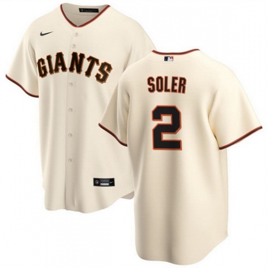 Men San Francisco Giants 2 Jorge Soler Cream Cool Base Stitched Jersey Men San Francisco Giants 2 Jorge Soler Cream Cool Base Stitched Jersey