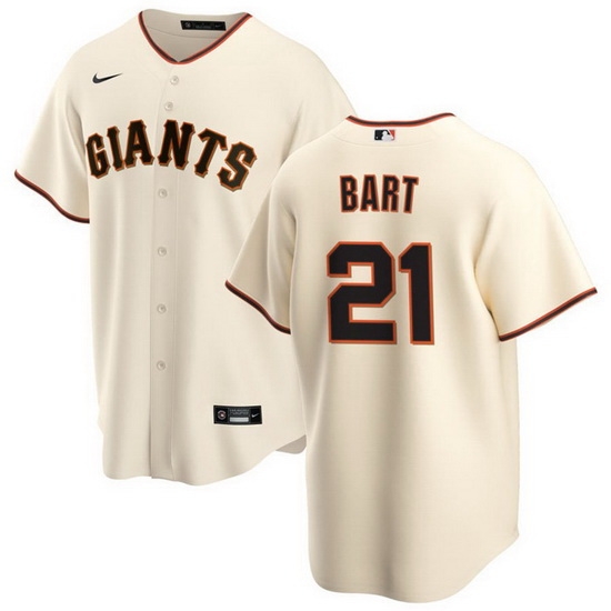 Men San Francisco Giants 21 Joey Bart Cream Cool Base Stitched Jersey Men San Francisco Giants 21 Joey Bart Cream Cool Base Stitched Jersey