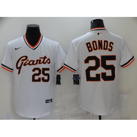 Men San Francisco Giants 25 Barry Bonds White Cool Base Stitched jersey Men San Francisco Giants 25 Barry Bonds White Cool Base Stitched jersey