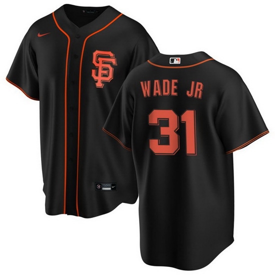 Men San Francisco Giants 31 LaMonte Wade Jr Black Cool Base Stitched Jersey Men San Francisco Giants 31 LaMonte Wade Jr Black Cool Base Stitched Jersey