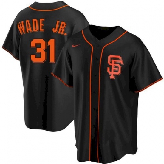Men San Francisco Giants 31 LaMonte Wade Jr Black Replica Alternate Jersey Men San Francisco Giants 31 LaMonte Wade Jr Black Replica Alternate Jersey