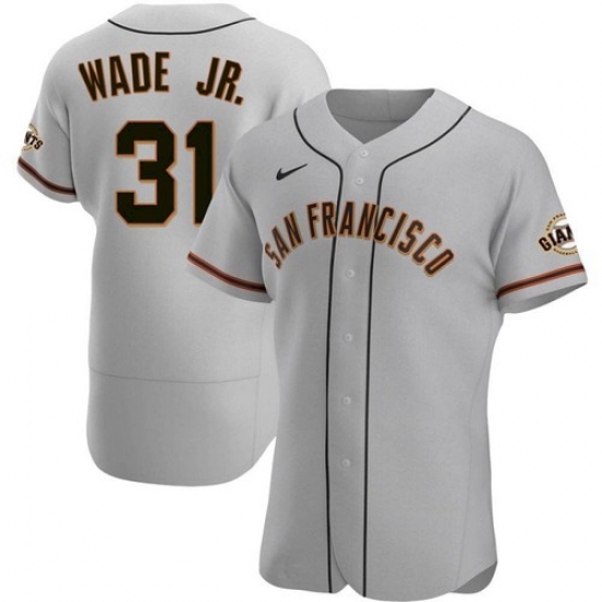 Men San Francisco Giants 31 LaMonte Wade Jr Grey 2021 Road Player Jersey Men San Francisco Giants 31 LaMonte Wade Jr Grey 2021 Road Player Jersey