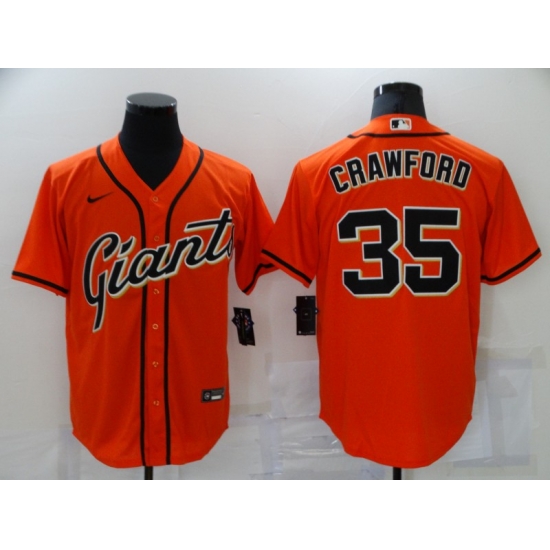 Men San Francisco Giants 35 Brandon Crawford Orange Stitched MLB Cool Base Nike Jersey Men San Francisco Giants 35 Brandon Crawford Orange Stitched MLB Cool Base Nike Jersey