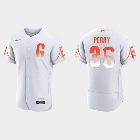 Men San Francisco Giants 36 Gaylord Perry Men 2021 City Connect Authentic White Jersey Men San Francisco Giants 36 Gaylord Perry Men 2021 City Connect Authentic White Jersey