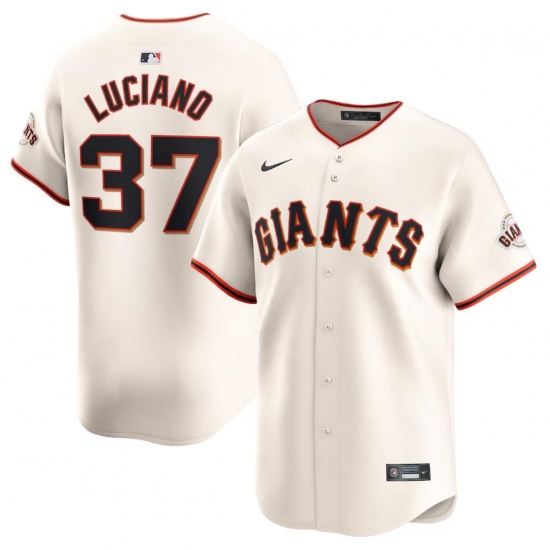 Men San Francisco Giants 37 Marco Luciano Cream Home Limited Stitched Baseball Jersey Men San Francisco Giants 37 Marco Luciano Cream Home Limited Stitched Baseball Jersey