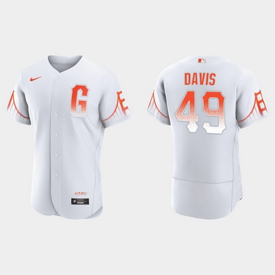 Men San Francisco Giants 49 Jaylin Davis Men 2021 City Connect Authentic White Jersey Men San Francisco Giants 49 Jaylin Davis Men 2021 City Connect Authentic White Jersey