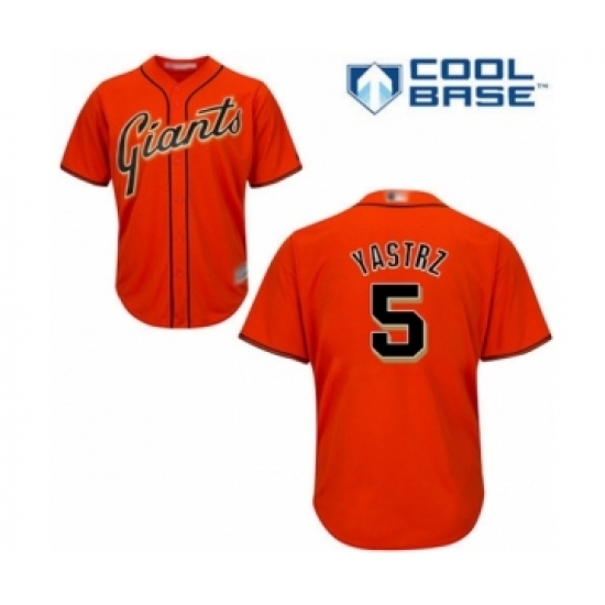 Men San Francisco Giants #5 Mike Yastrzemski Authentic Orange Alternate Cool Base Baseball Player Jersey Men San Francisco Giants #5 Mike Yastrzemski Authentic Orange Alternate Cool Base Baseball Player Jersey