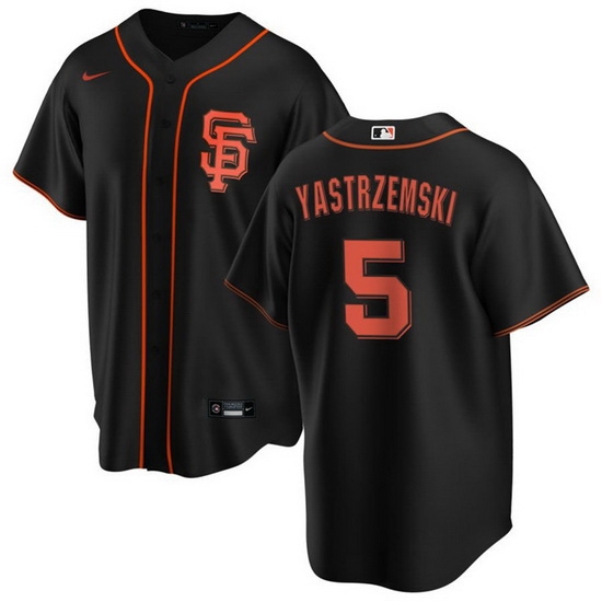 Men San Francisco Giants 5 Mike Yastrzemski Black Cool Base Stitched Jersey Men San Francisco Giants 5 Mike Yastrzemski Black Cool Base Stitched Jersey