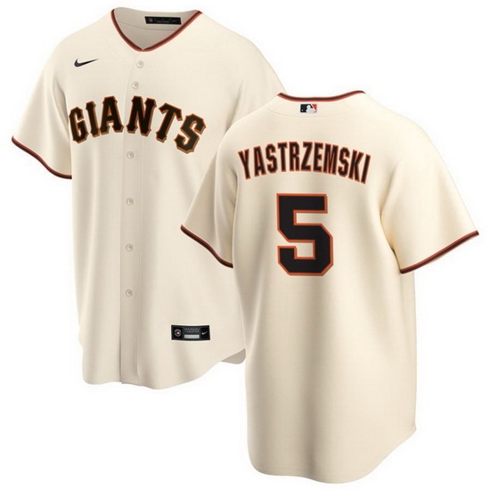 Men San Francisco Giants 5 Mike Yastrzemski Cream Cool Base Stitched Jersey Men San Francisco Giants 5 Mike Yastrzemski Cream Cool Base Stitched Jersey