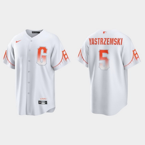 Men San Francisco Giants 5 Mike Yastrzemski Men 2021 City Connect White Fan Version Jersey Men San Francisco Giants 5 Mike Yastrzemski Men 2021 City Connect White Fan Version Jersey