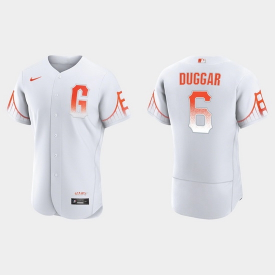 Men San Francisco Giants 6 Steven Duggar Men 2021 City Connect Authentic White Jersey Men San Francisco Giants 6 Steven Duggar Men 2021 City Connect Authentic White Jersey