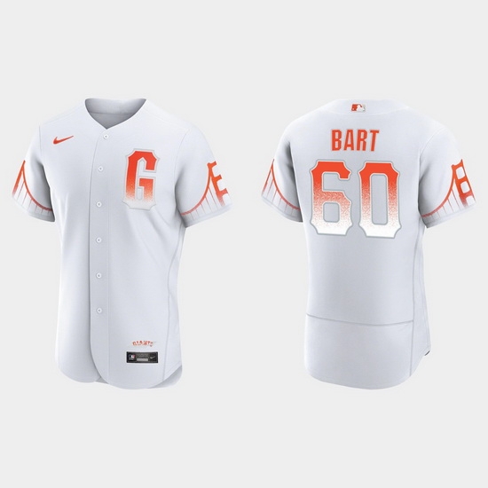 Men San Francisco Giants 60 Joey Bart Men 2021 City Connect Authentic White Jersey Men San Francisco Giants 60 Joey Bart Men 2021 City Connect Authentic White Jersey