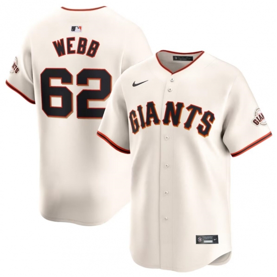 Men San Francisco Giants 62 Logan Webb Cream Home Limited Stitched Baseball Jersey Men San Francisco Giants 62 Logan Webb Cream Home Limited Stitched Baseball Jersey